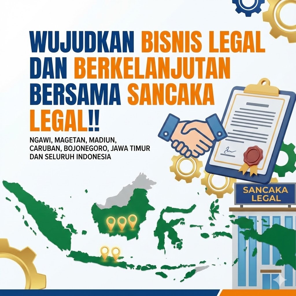 WUJUDKAN BISNIS LEGAL DAN BERKELANJUTAN BERSAMA SANCAKA LEGAL!! NGAWI, MAGETAN, MADIUN, CARUBAN, BOJONEGORO, JAWA TIMUR DAN SELURUH INDONESIA