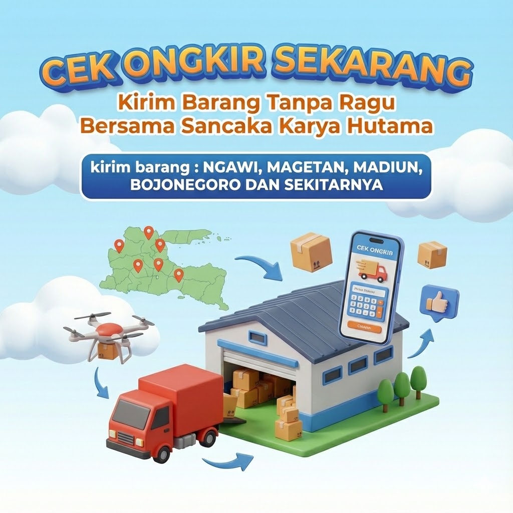 Cek Ongkir Sekarang, Kirim Barang Tanpa Ragu Bersama Sancaka Karya Hutama, kirim  barang : NGAWI, MAGETAN, MADIUN, BOJONEGORO DAN SEKITARNYA