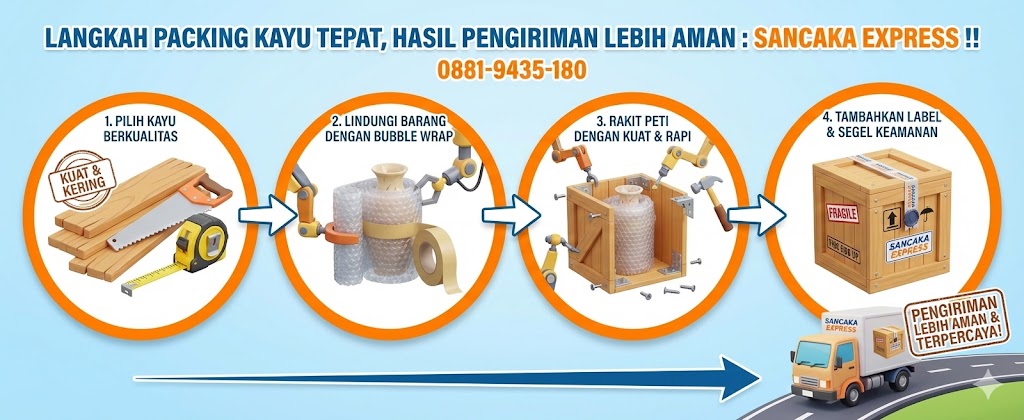 Langkah Packing Kayu Tepat, Hasil Pengiriman Lebih Aman : SANCAKA EXPRESS !! 08819435180